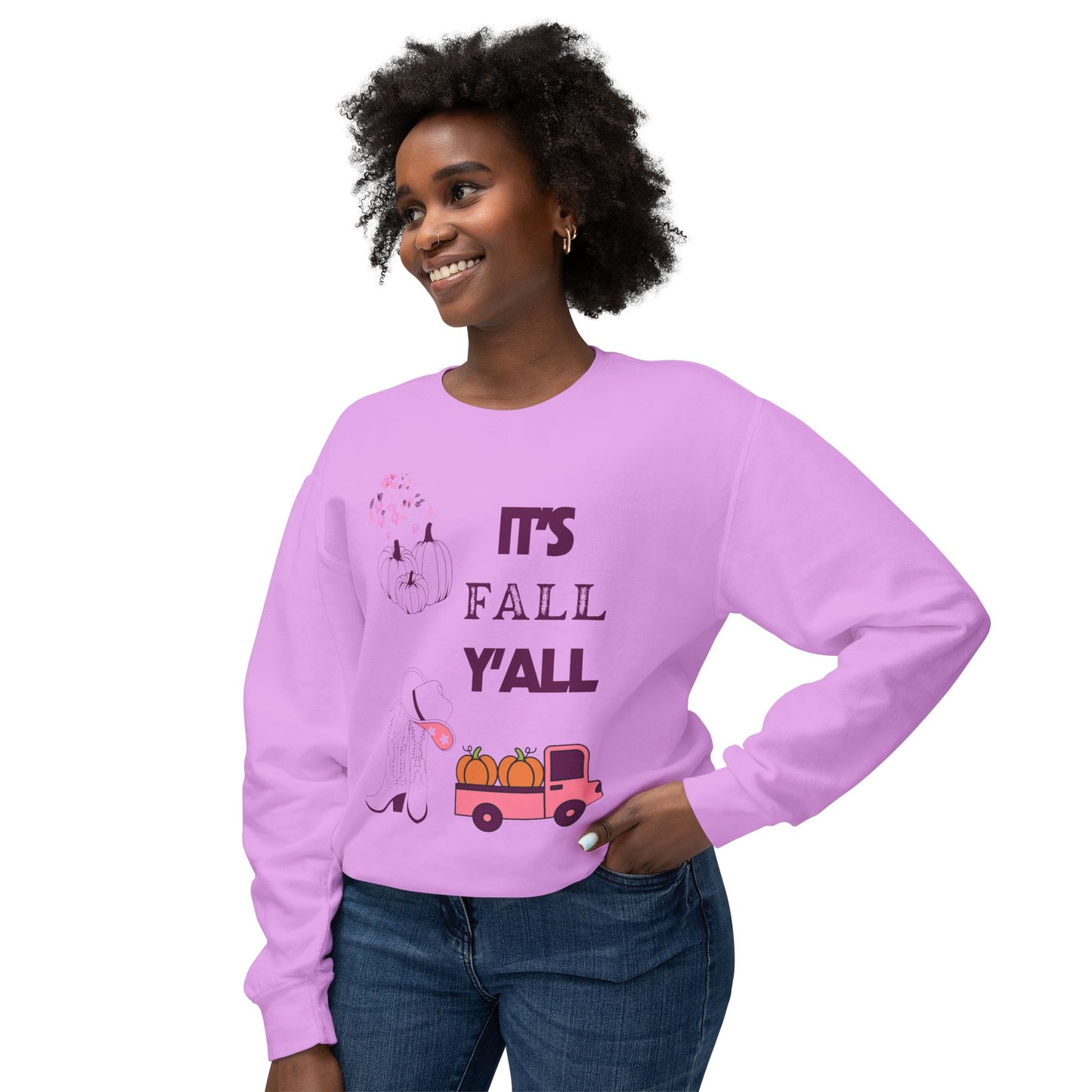 It's Fall Y'all Unisex Lightweight Crewneck Sweatshirt