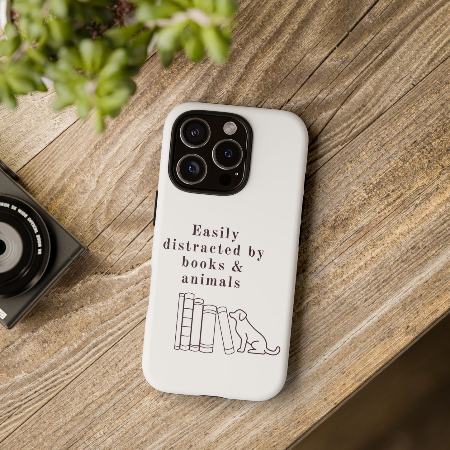 Easily Distracted by Books & Dogs Phone Case