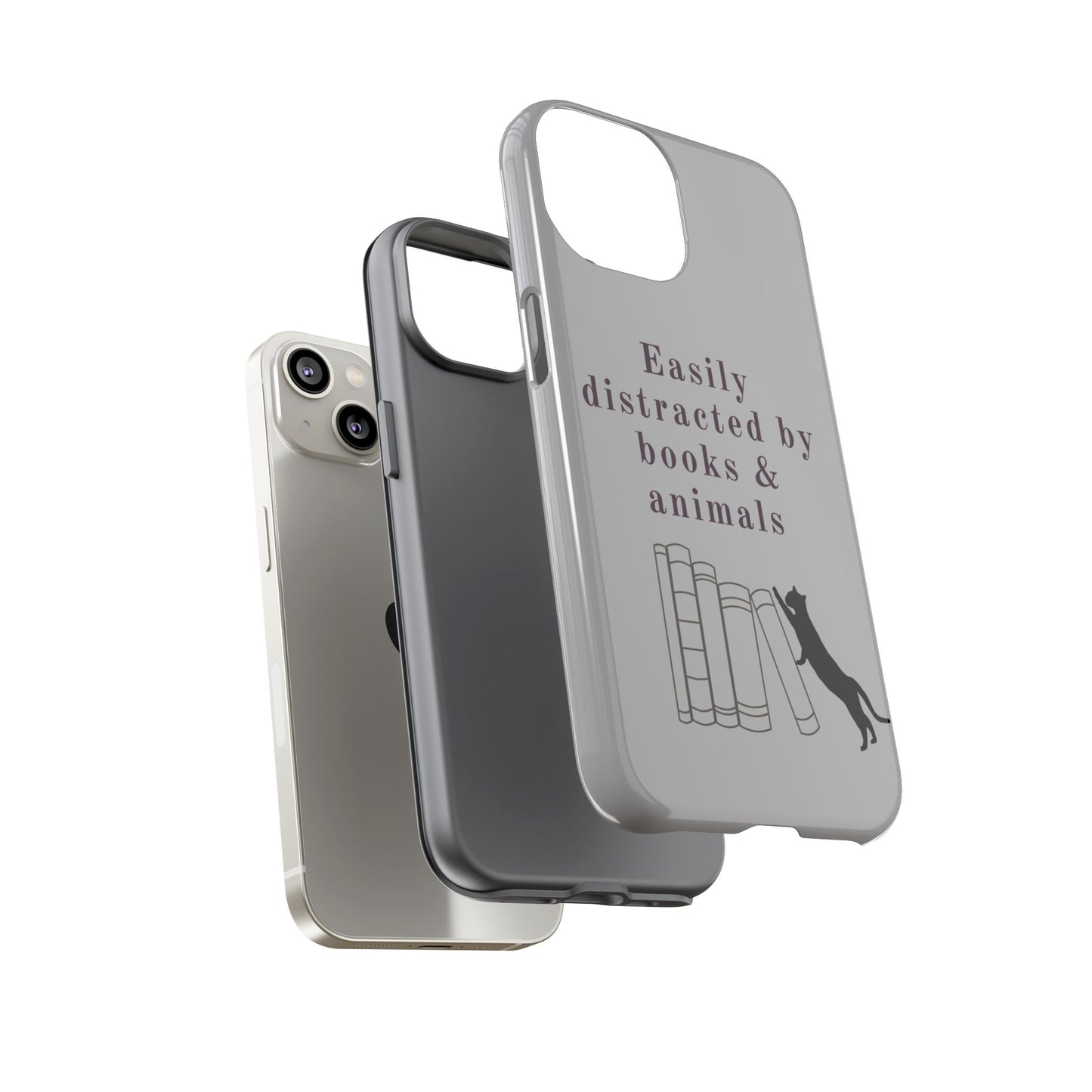 Easily Distracted by Books & Cats Phone Case