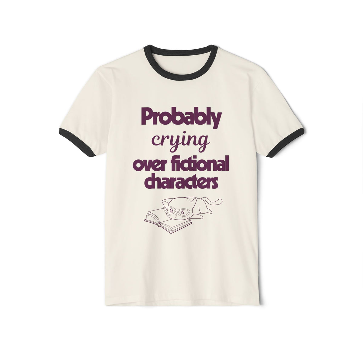 Probably Crying Unisex Cotton Ringer T-Shirt
