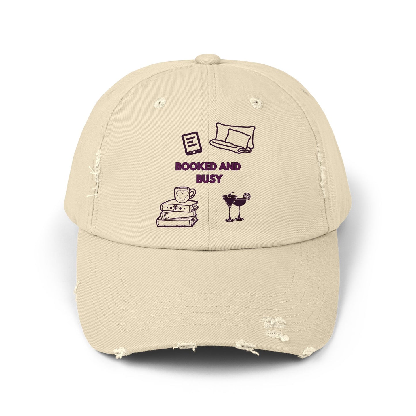 Booked and Busy Distressed Cap