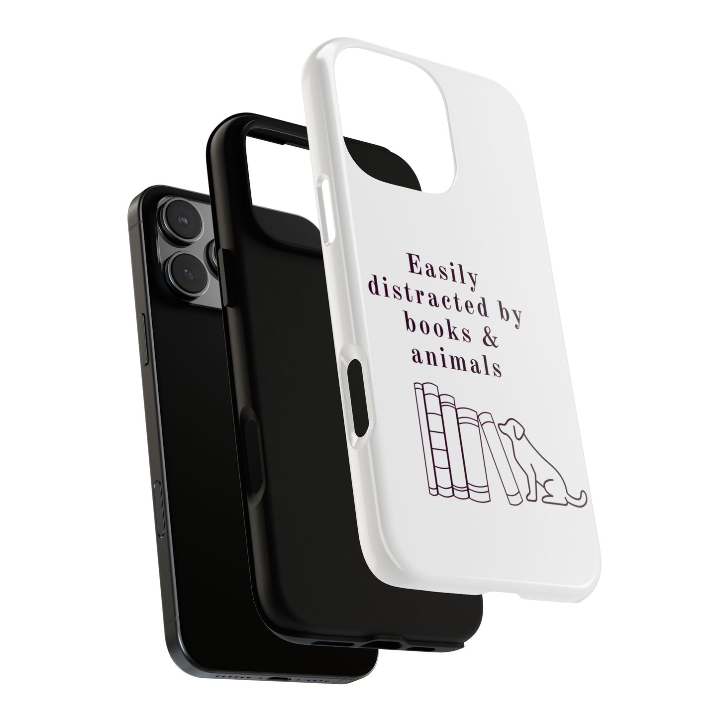 Easily Distracted by Books & Dogs Phone Case