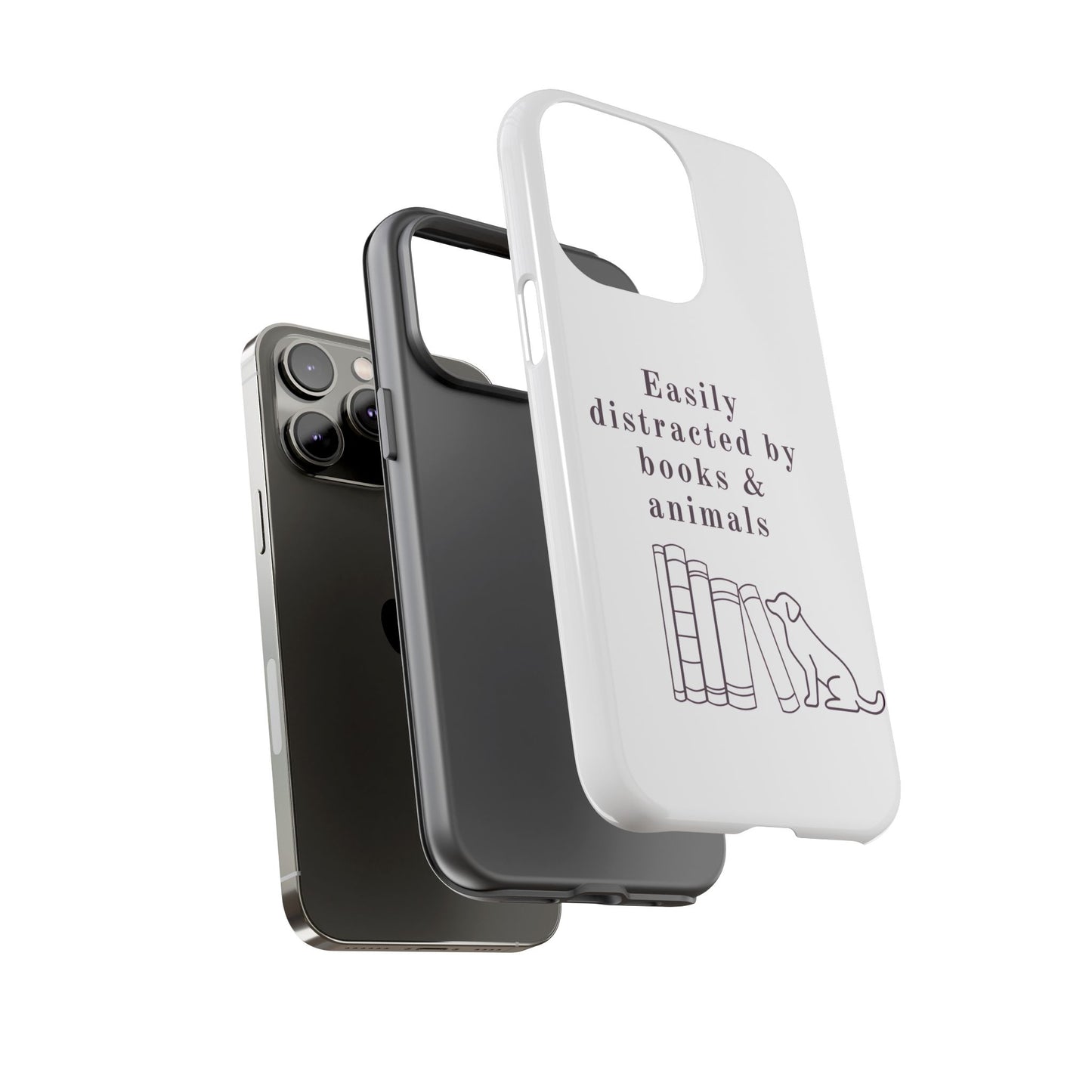 Easily Distracted by Books & Dogs Phone Case