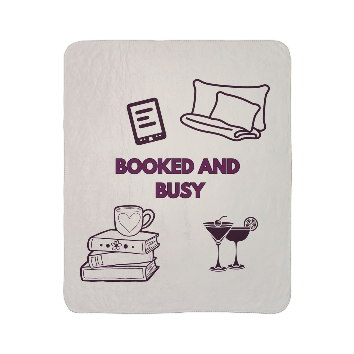 Booked and Busy Fleece Sherpa Blanket Throw