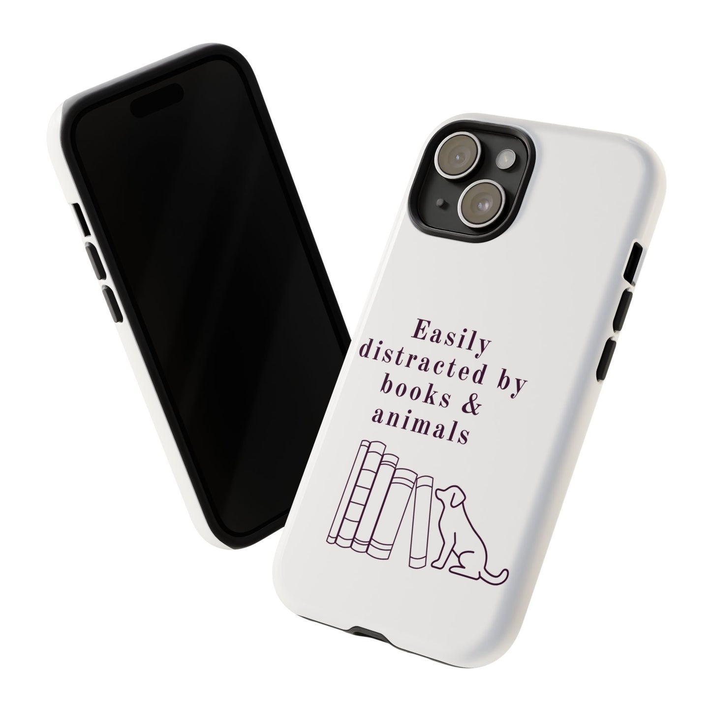 Easily Distracted by Books & Dogs Phone Case