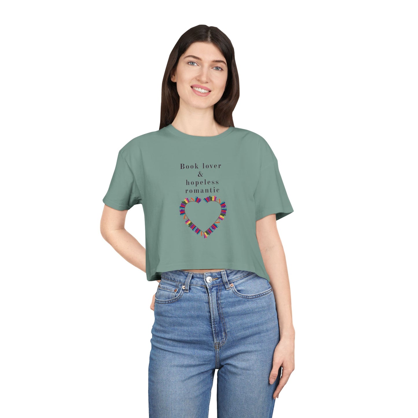 Book Lover & Hopeless Romantic Crop Tee