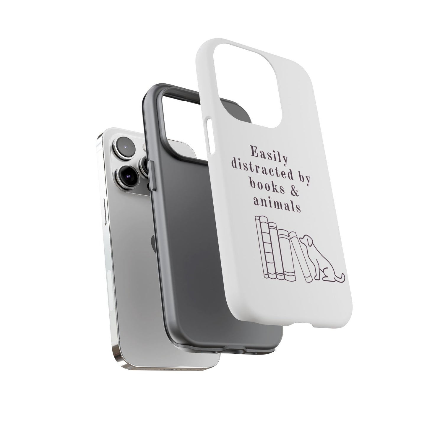 Easily Distracted by Books & Dogs Phone Case
