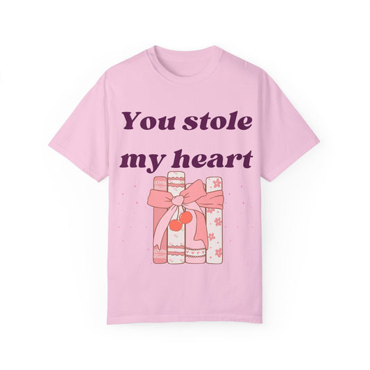 Books Stole My Heart Unisex Garment-Dyed T-shirt