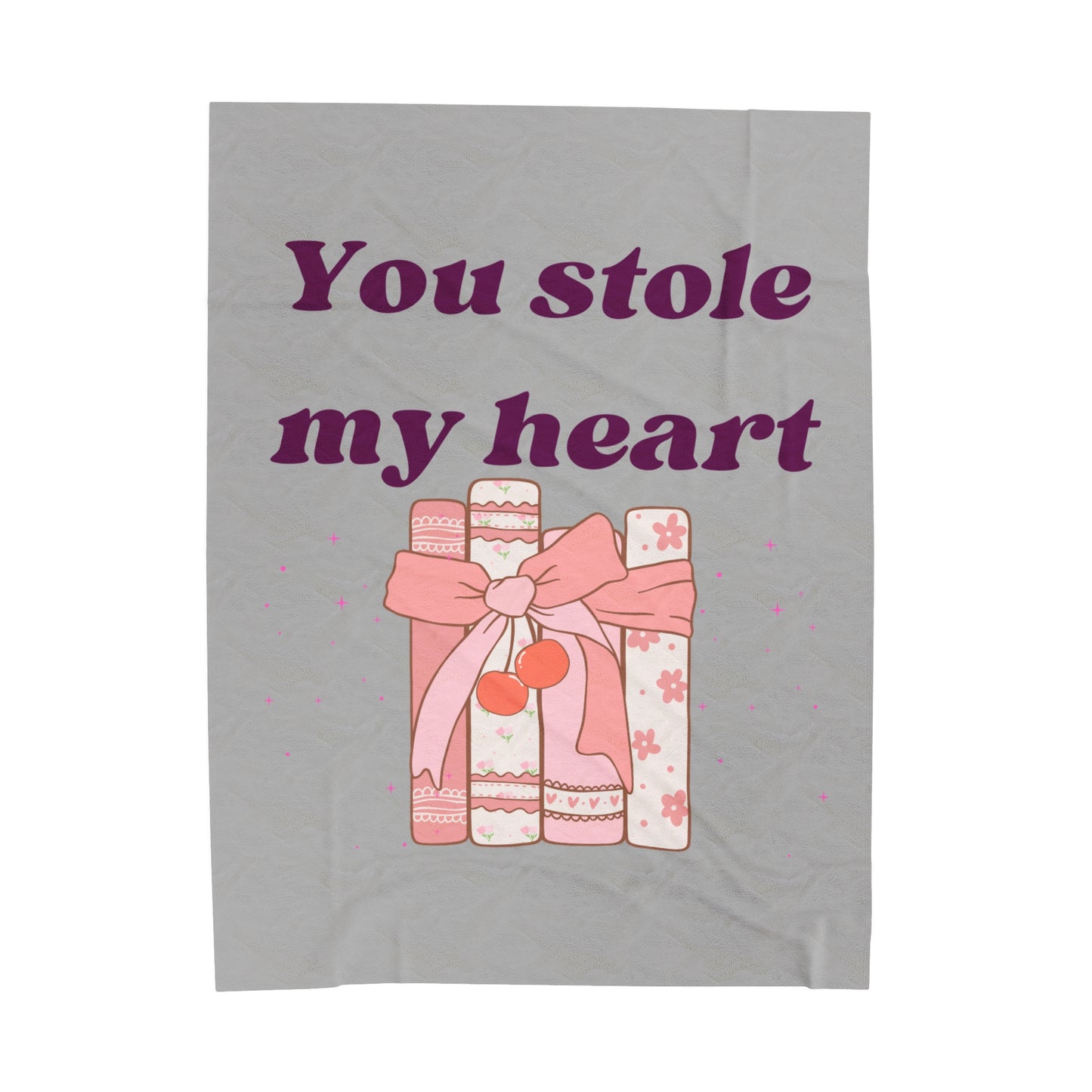 Books Stole My Heart Velveteen Plush Blanket