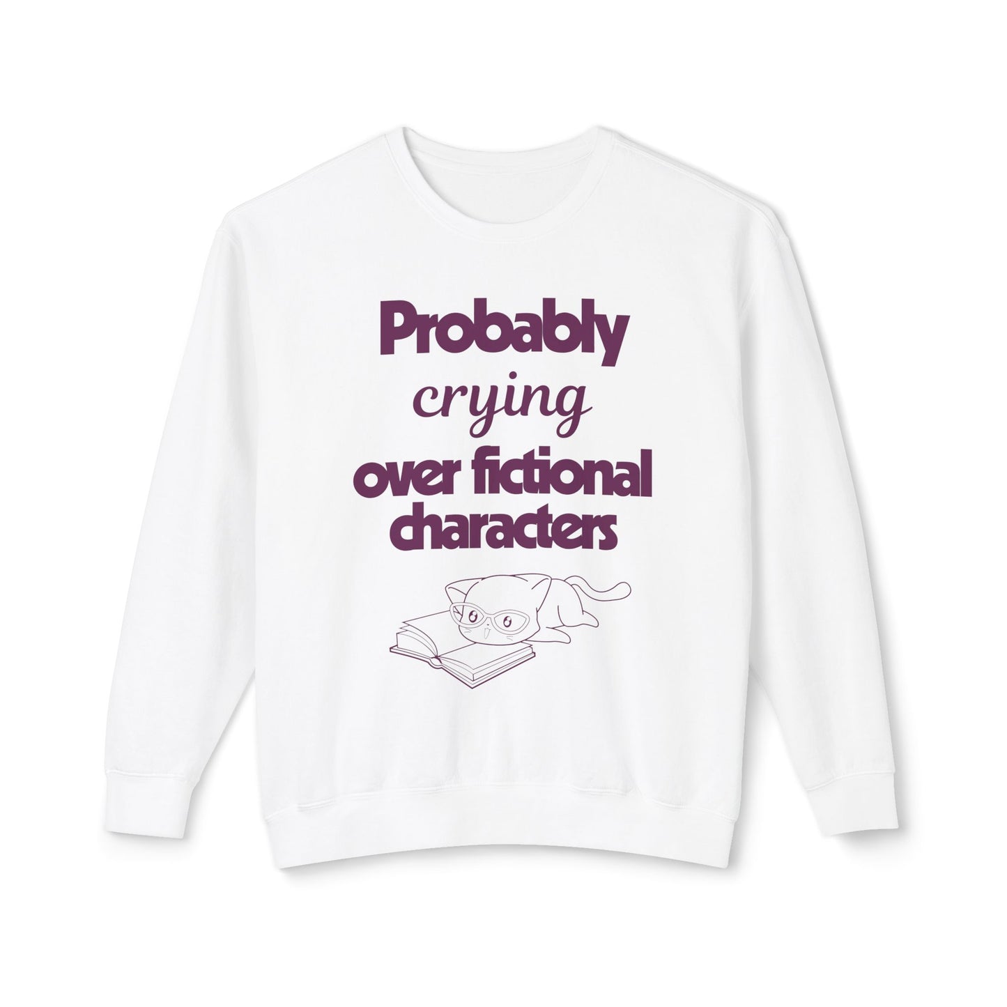 Probably Crying Unisex Lightweight Crewneck Sweatshirt