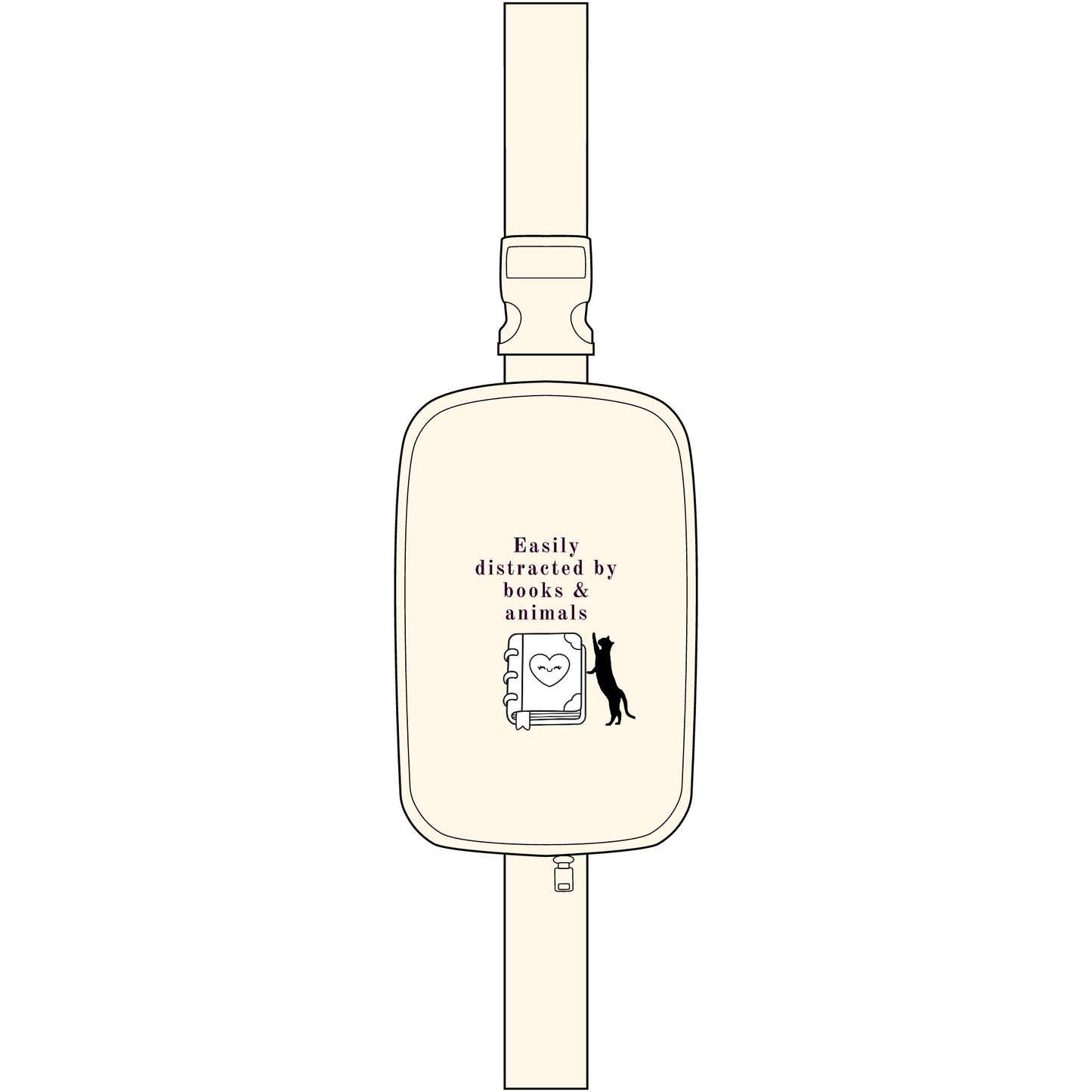 Easily Distracted by Books & Cats - Embroidered Explorer Sling Bag