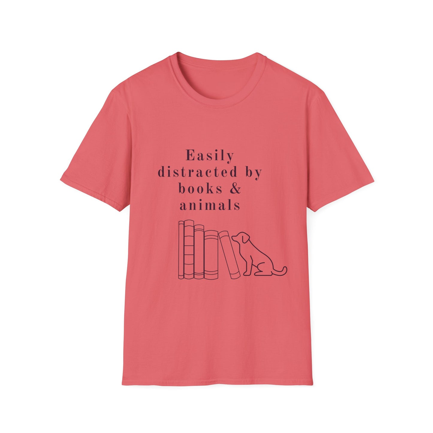 Easily Distracted by Books & Dogs T-Shirt