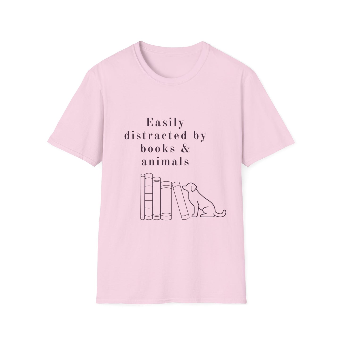 Easily Distracted by Books & Dogs T-Shirt