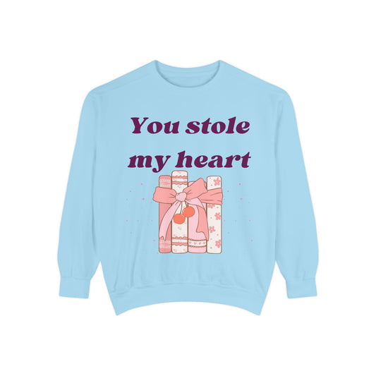 Books Stole My Heart Unisex Garment-Dyed Sweatshirt