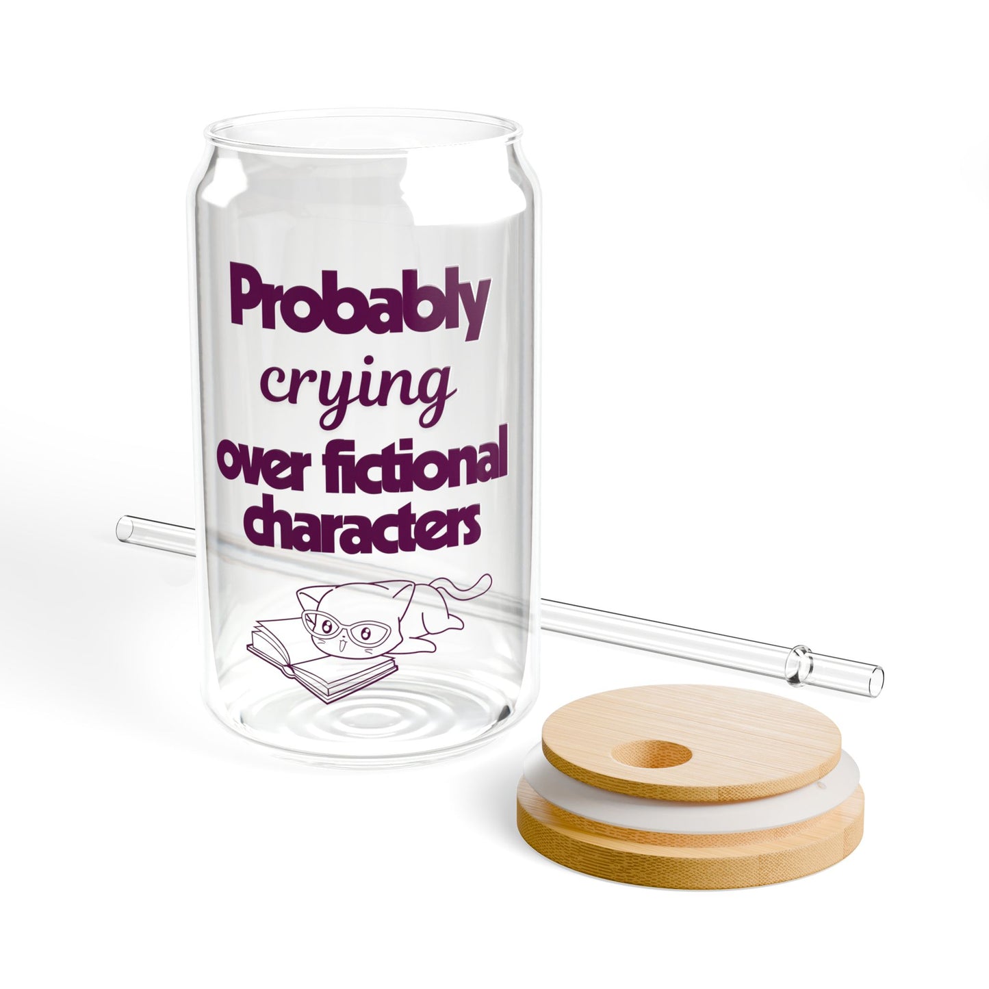 Probably Crying Sipper Glass, 16oz