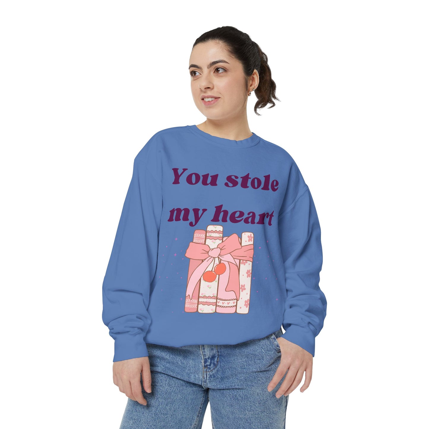 Books Stole My Heart Unisex Garment-Dyed Sweatshirt