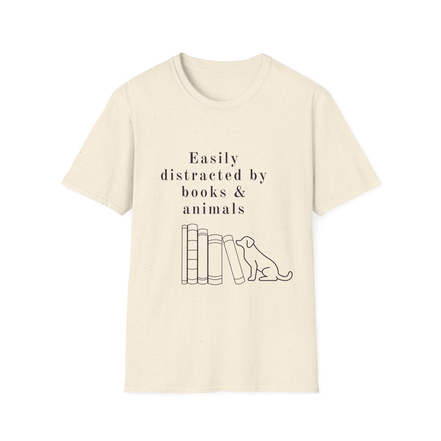Easily Distracted by Books & Dogs T-Shirt