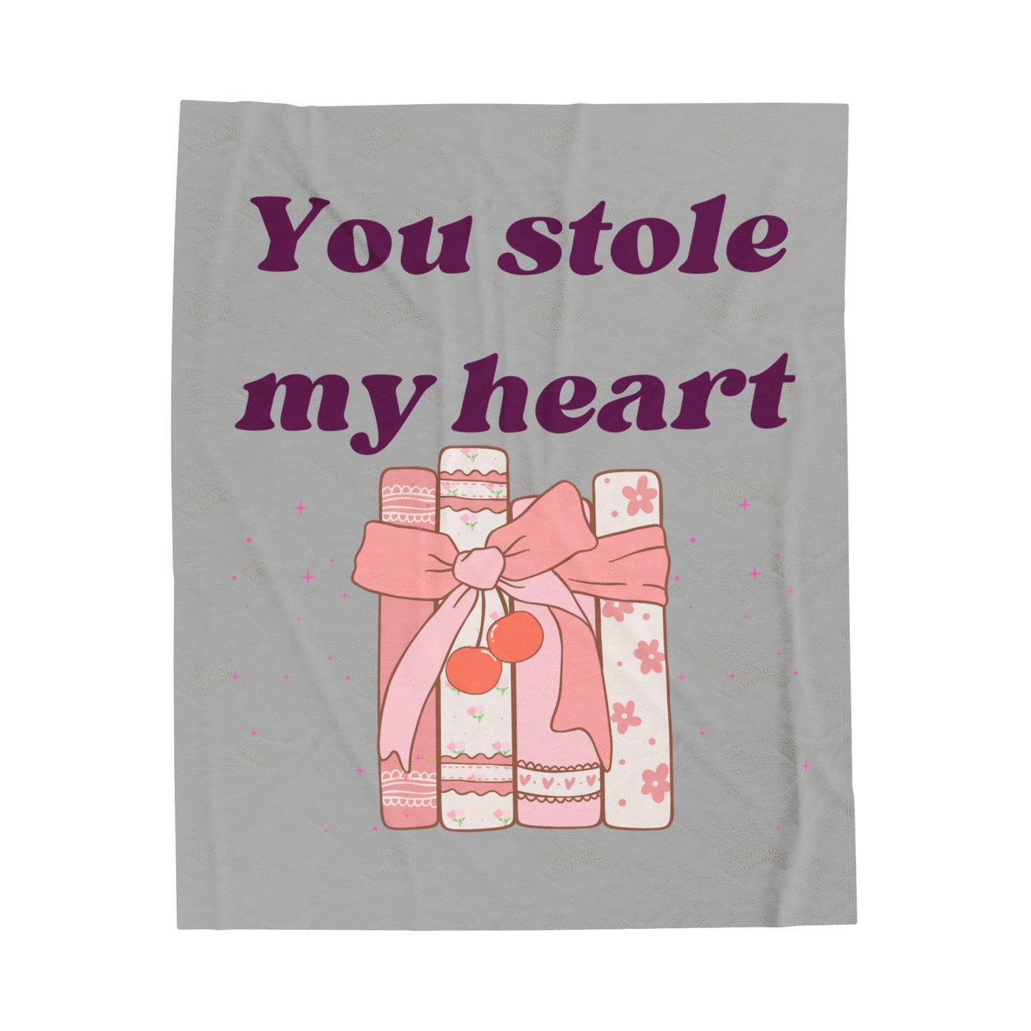 Books Stole My Heart Velveteen Plush Blanket