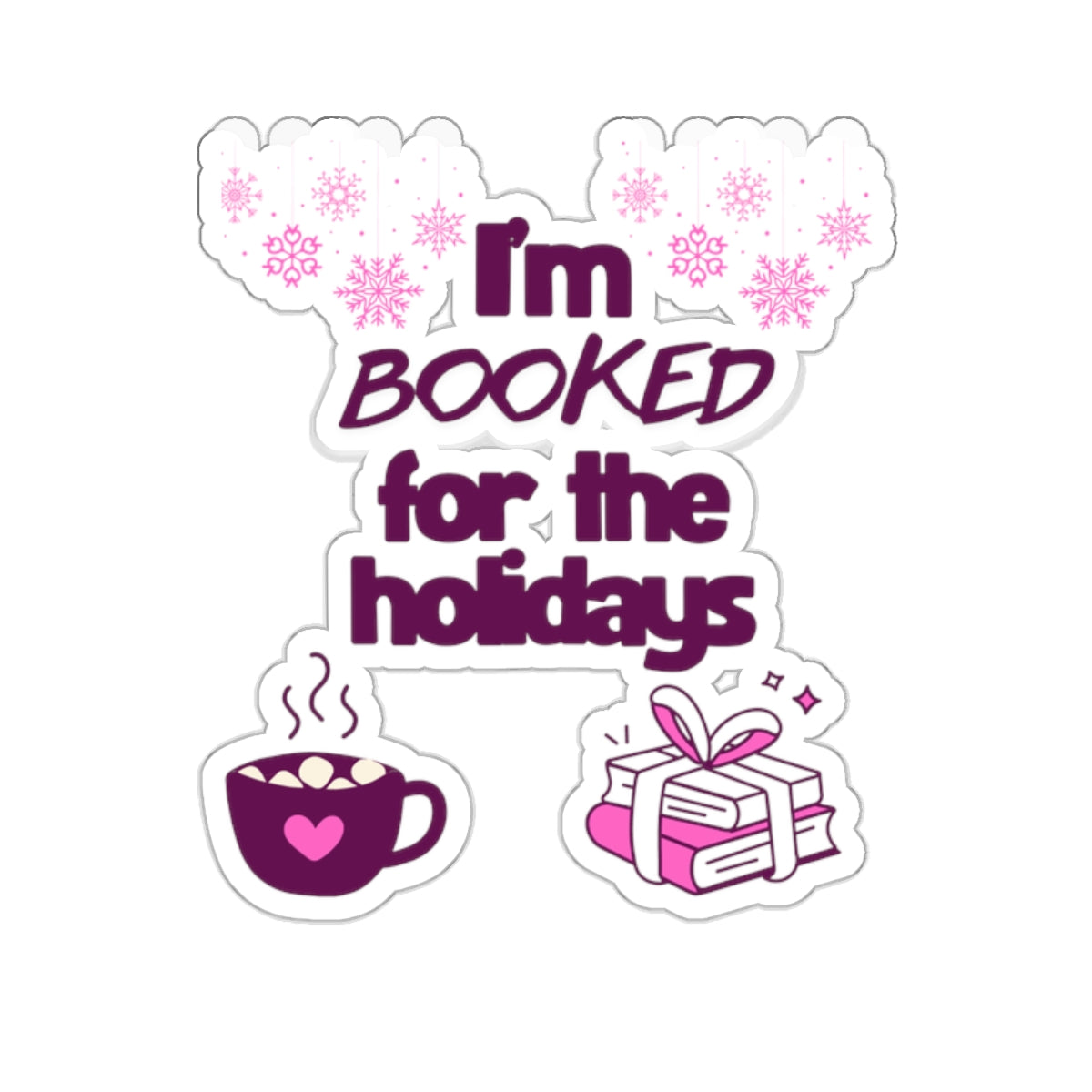 Booked For The Holidays Kiss-Cut Stickers