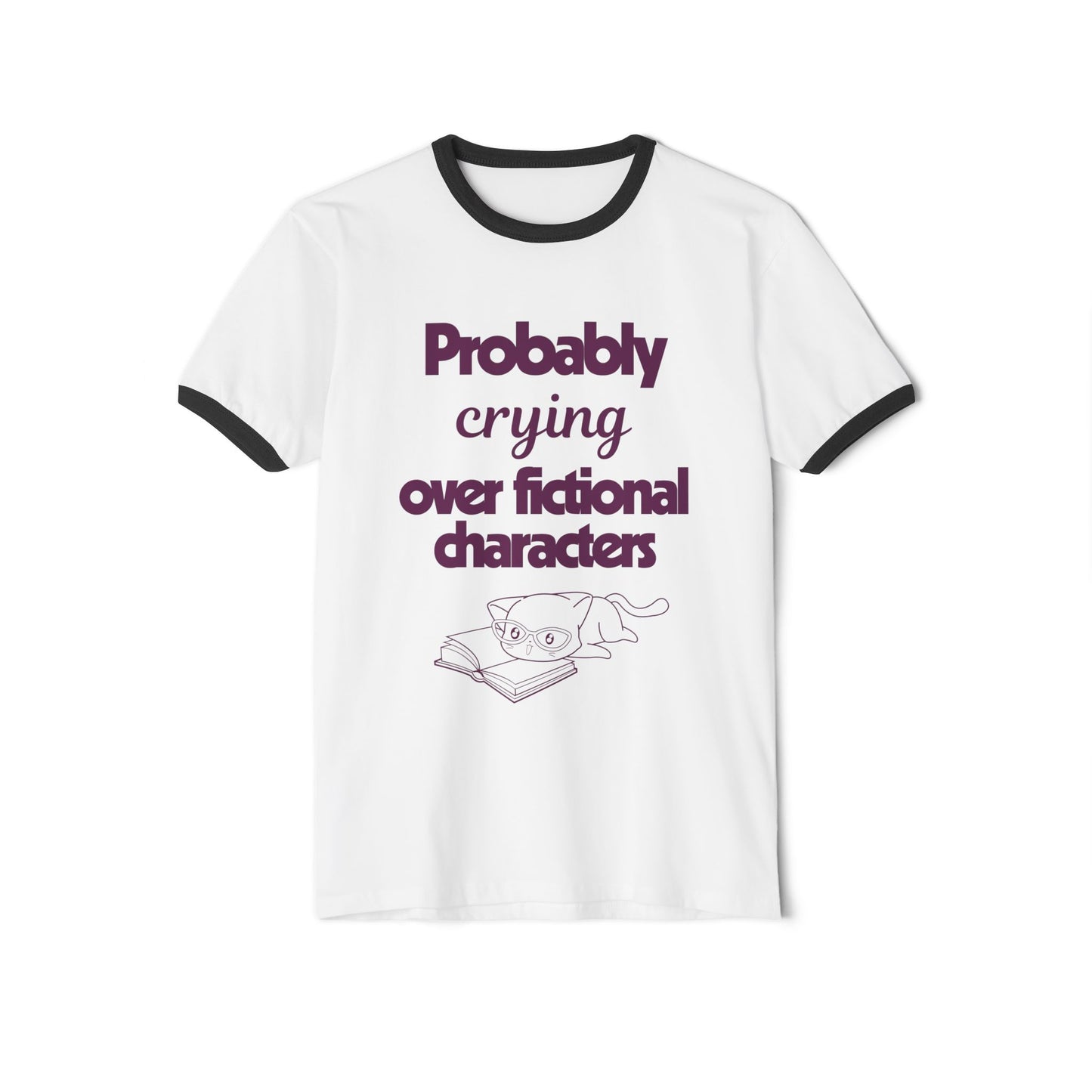 Probably Crying Unisex Cotton Ringer T-Shirt