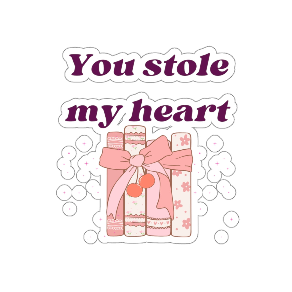 Books Stole My Heart Kiss-Cut Stickers