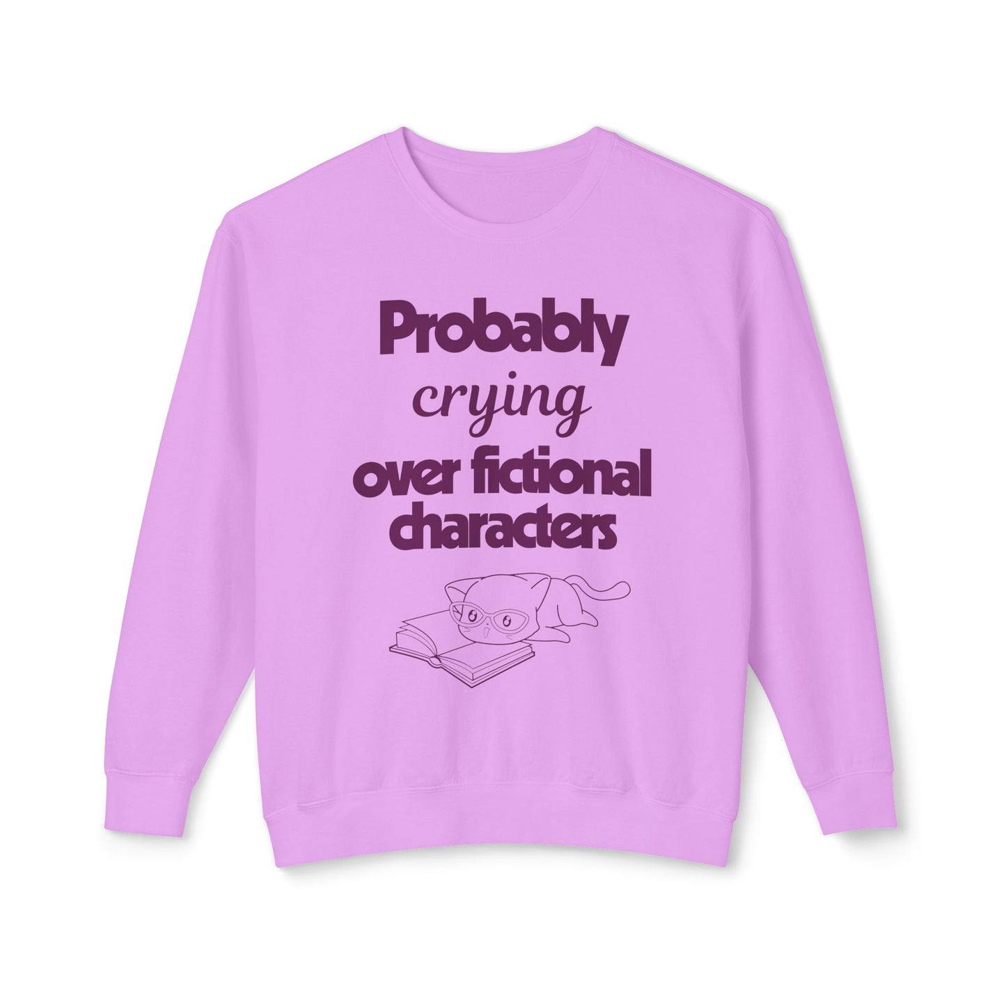 Probably Crying Unisex Lightweight Crewneck Sweatshirt