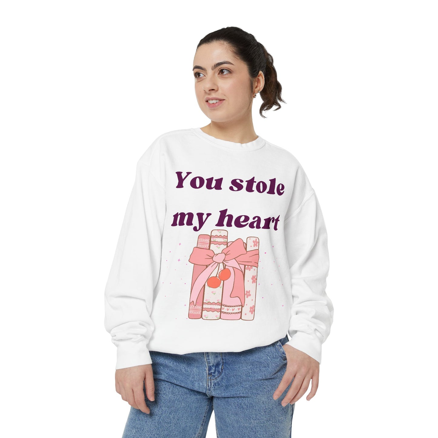 Books Stole My Heart Unisex Garment-Dyed Sweatshirt