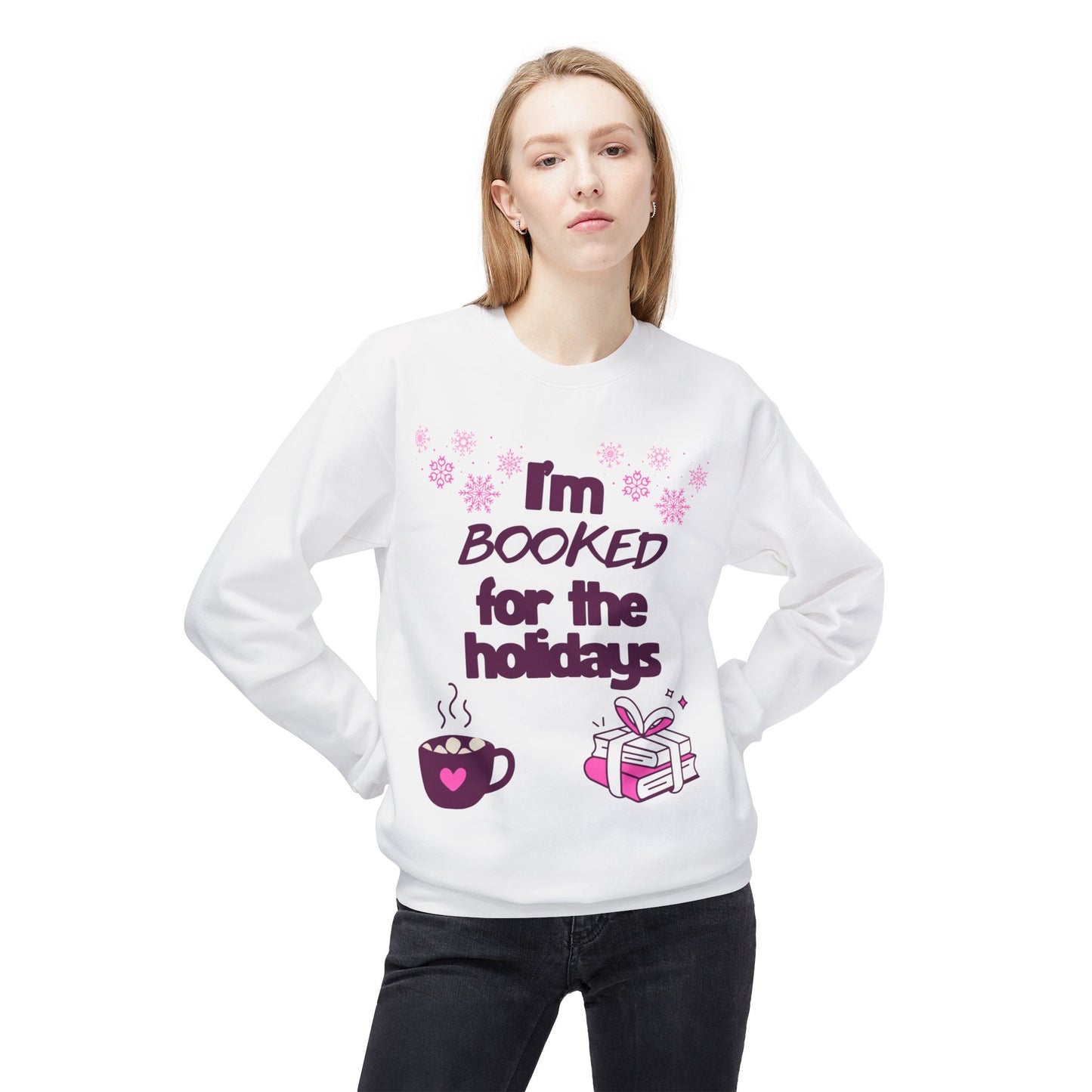 Booked For The Holidays Unisex Midweight Softstyle Fleece Crewneck Sweatshirt