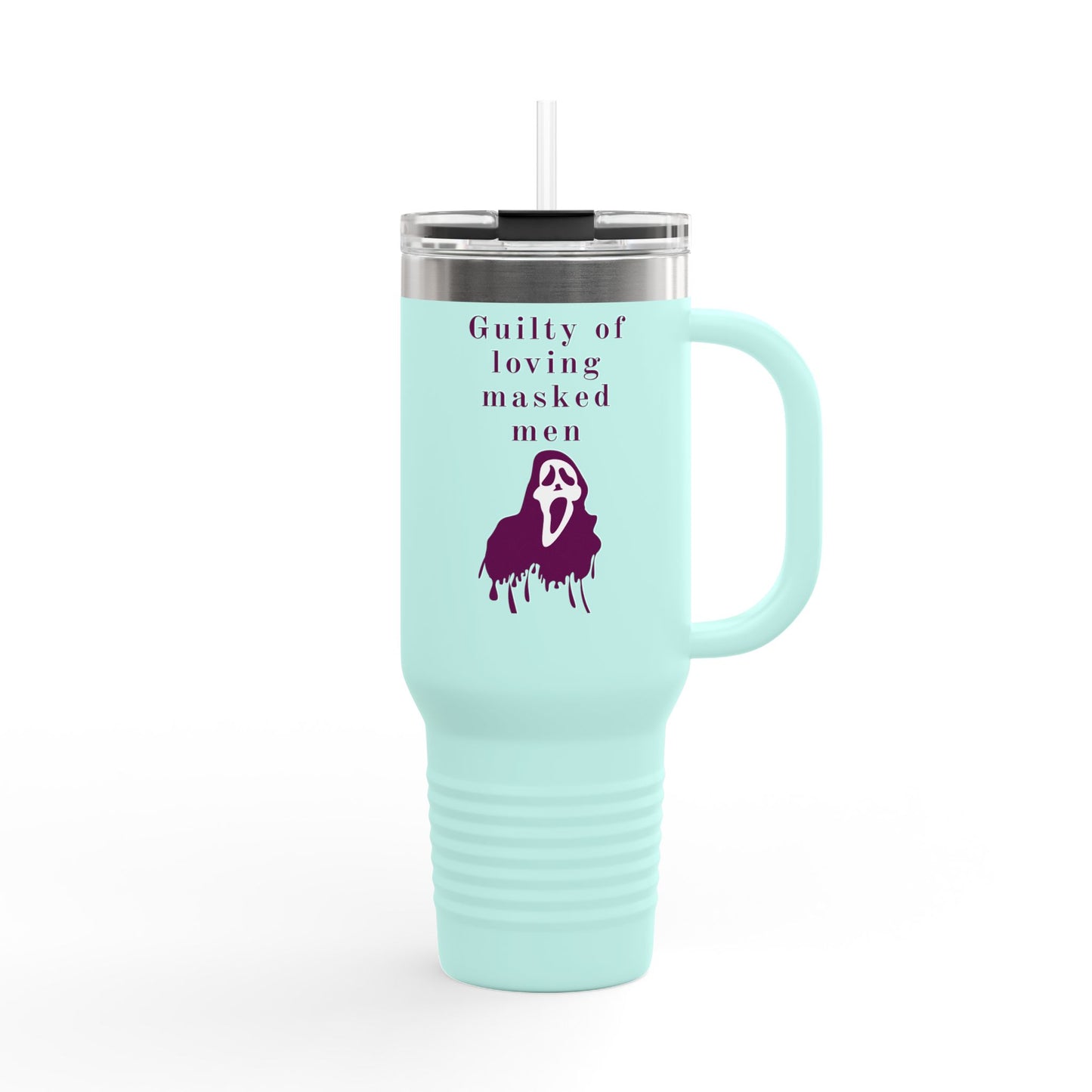 Guilty of Loving Masked Men Insulated Travel Mug, 40oz