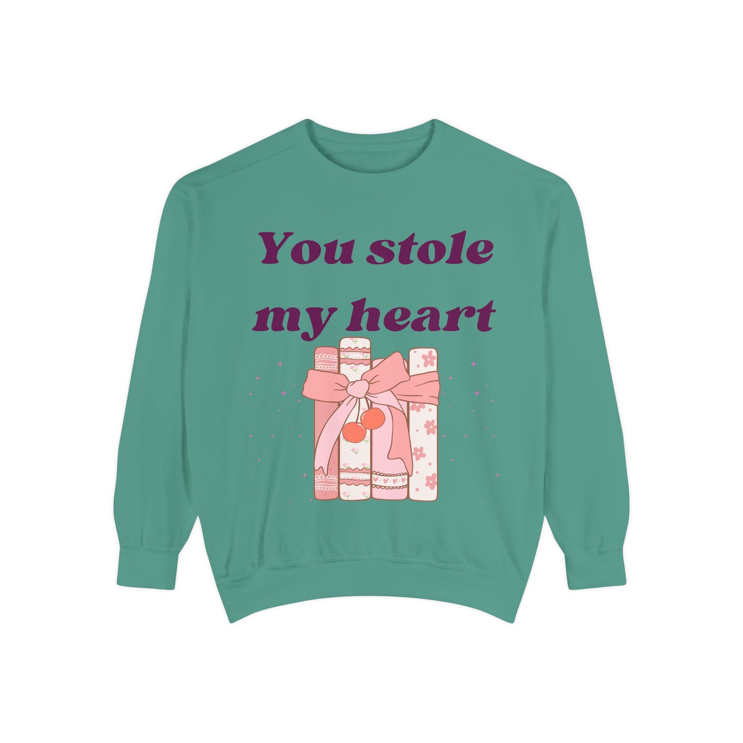 Books Stole My Heart Unisex Garment-Dyed Sweatshirt