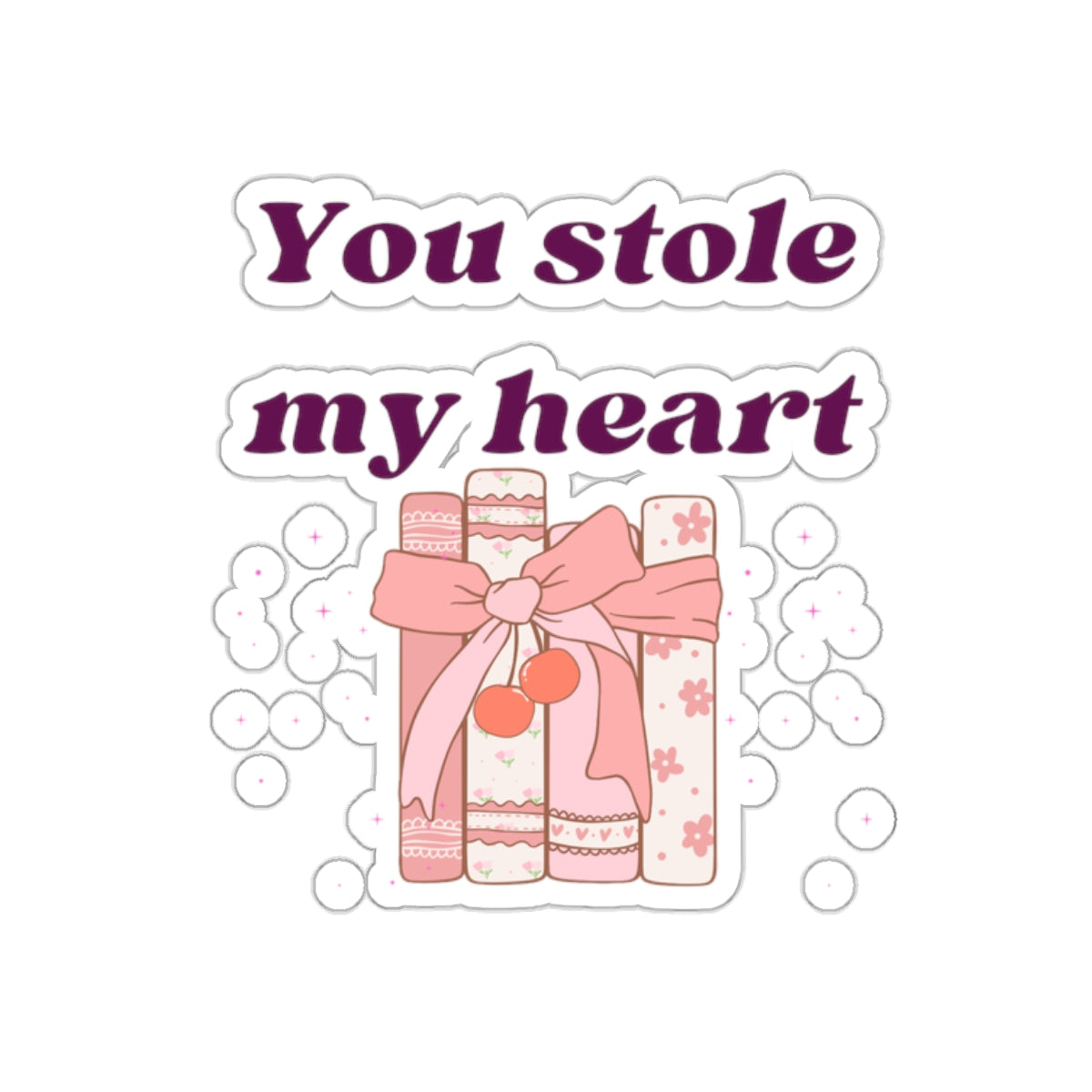 Books Stole My Heart Kiss-Cut Stickers