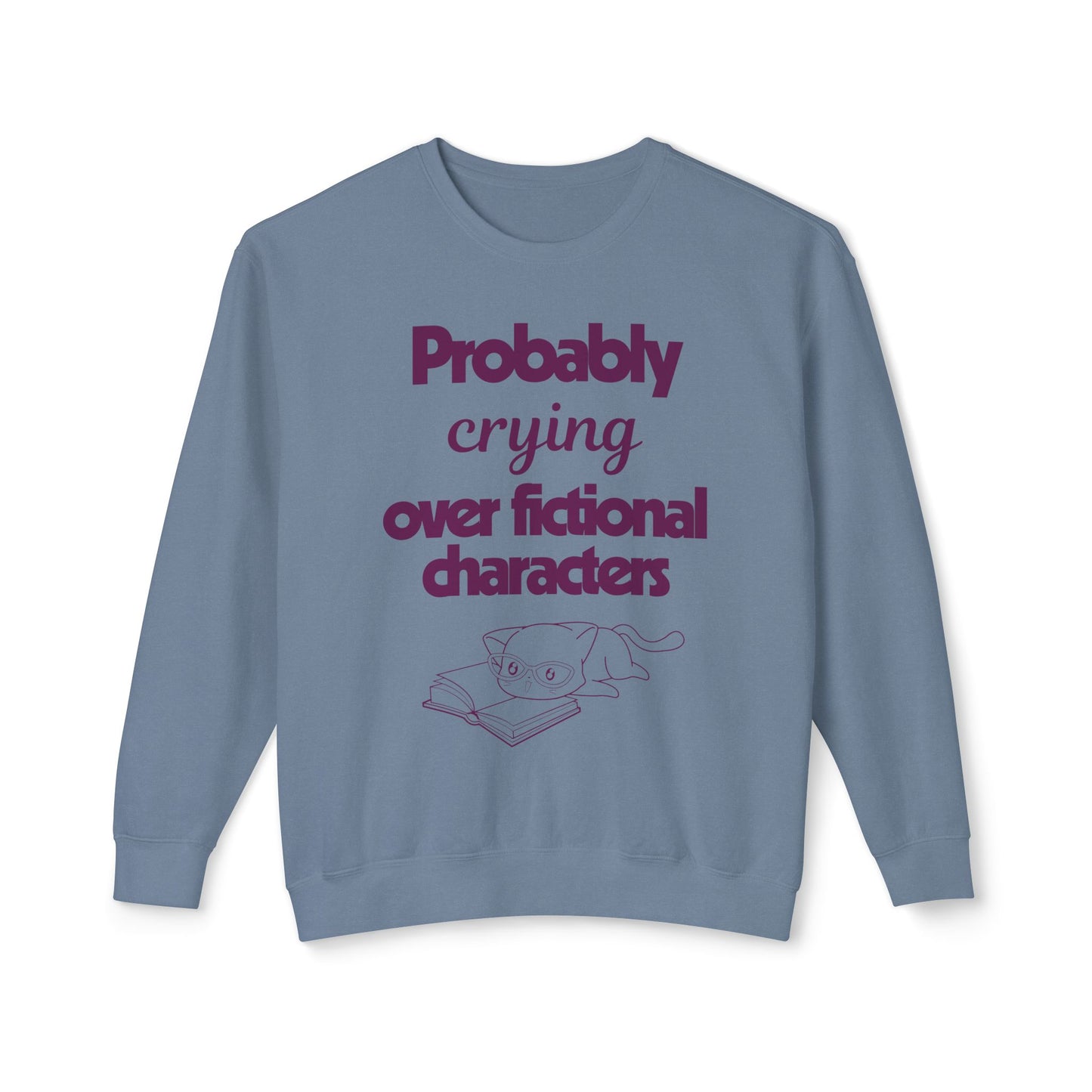 Probably Crying Unisex Lightweight Crewneck Sweatshirt