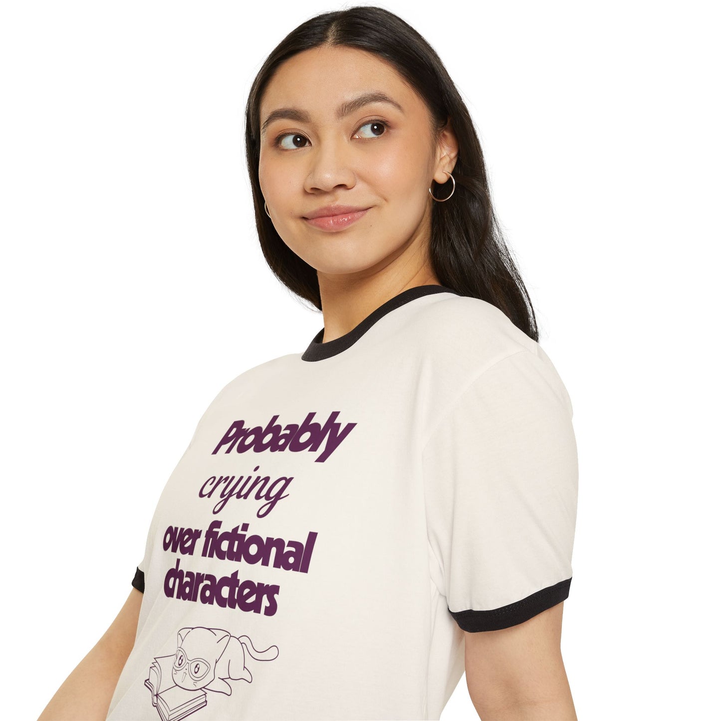 Probably Crying Unisex Cotton Ringer T-Shirt