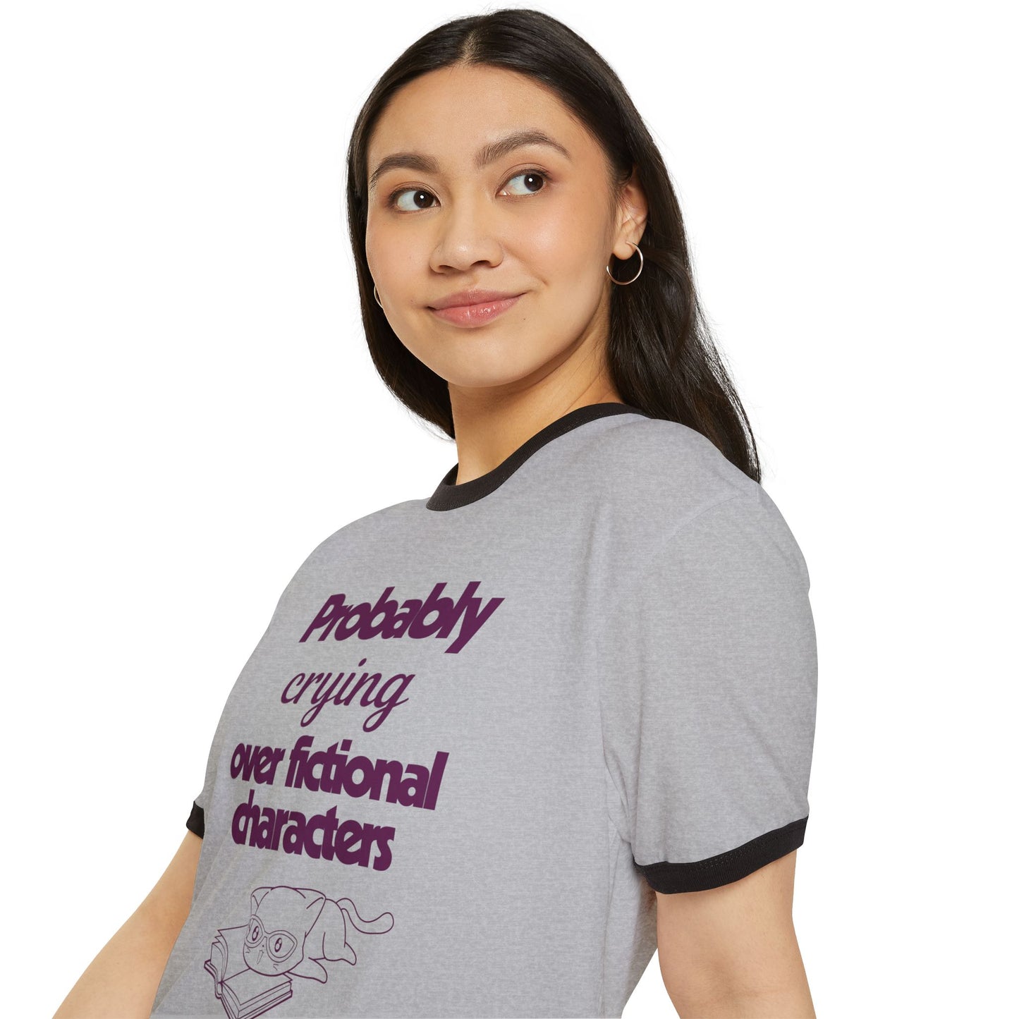 Probably Crying Unisex Cotton Ringer T-Shirt