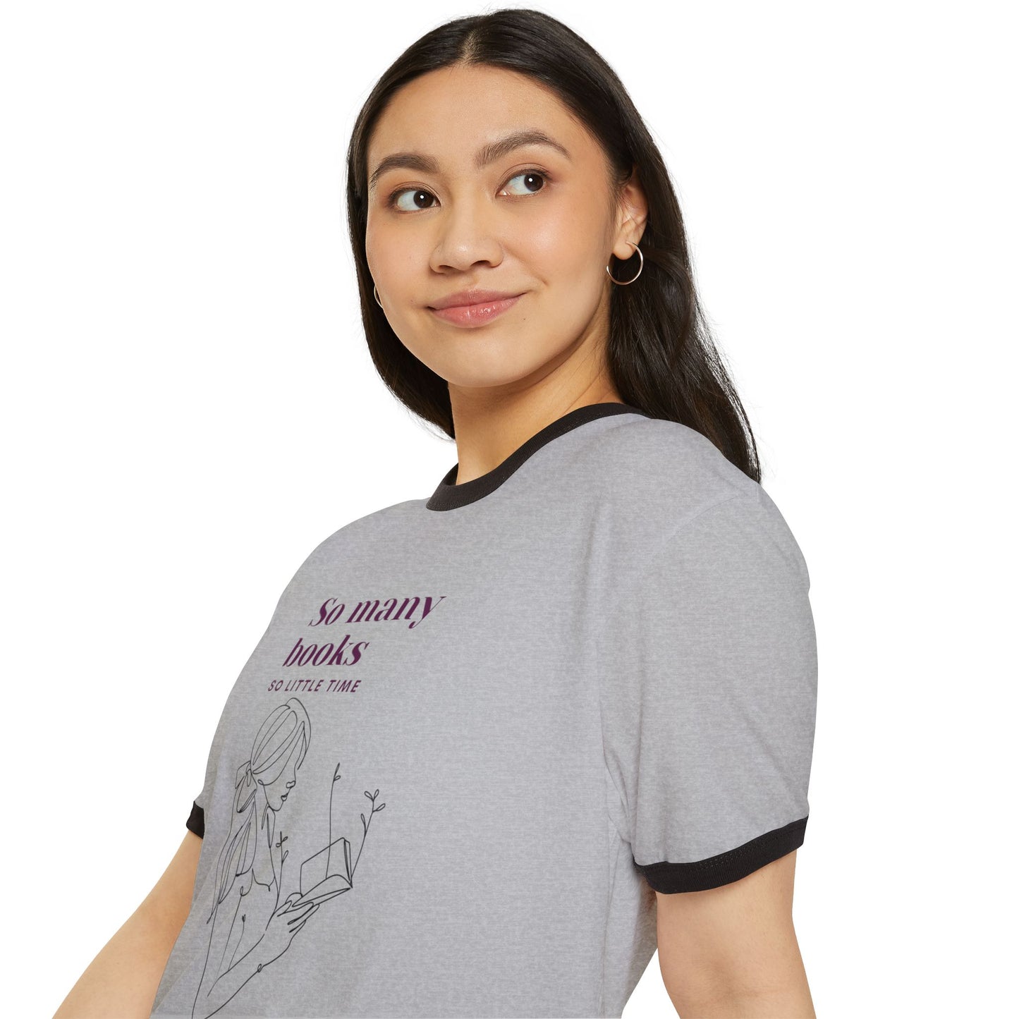 So Many Books, So Little Time Unisex Cotton Ringer T-Shirt