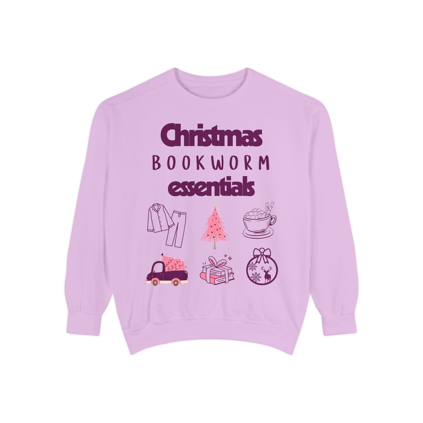 Christmas Bookworm Essentials Unisex Garment-Dyed Sweatshirt