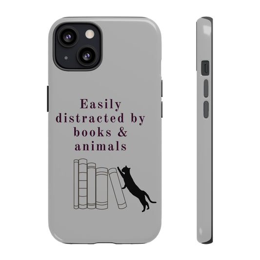 Easily Distracted by Books & Cats Phone Case