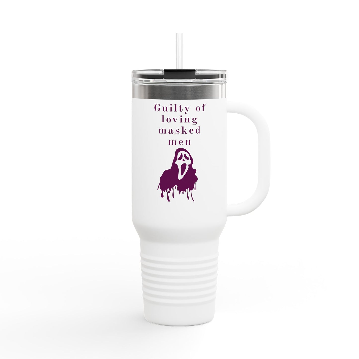 Guilty of Loving Masked Men Insulated Travel Mug, 40oz