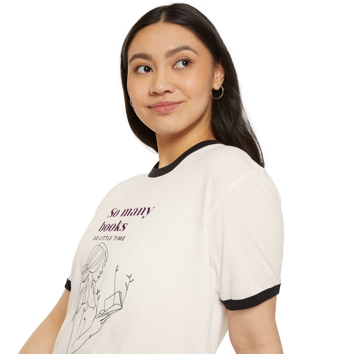 So Many Books, So Little Time Unisex Cotton Ringer T-Shirt