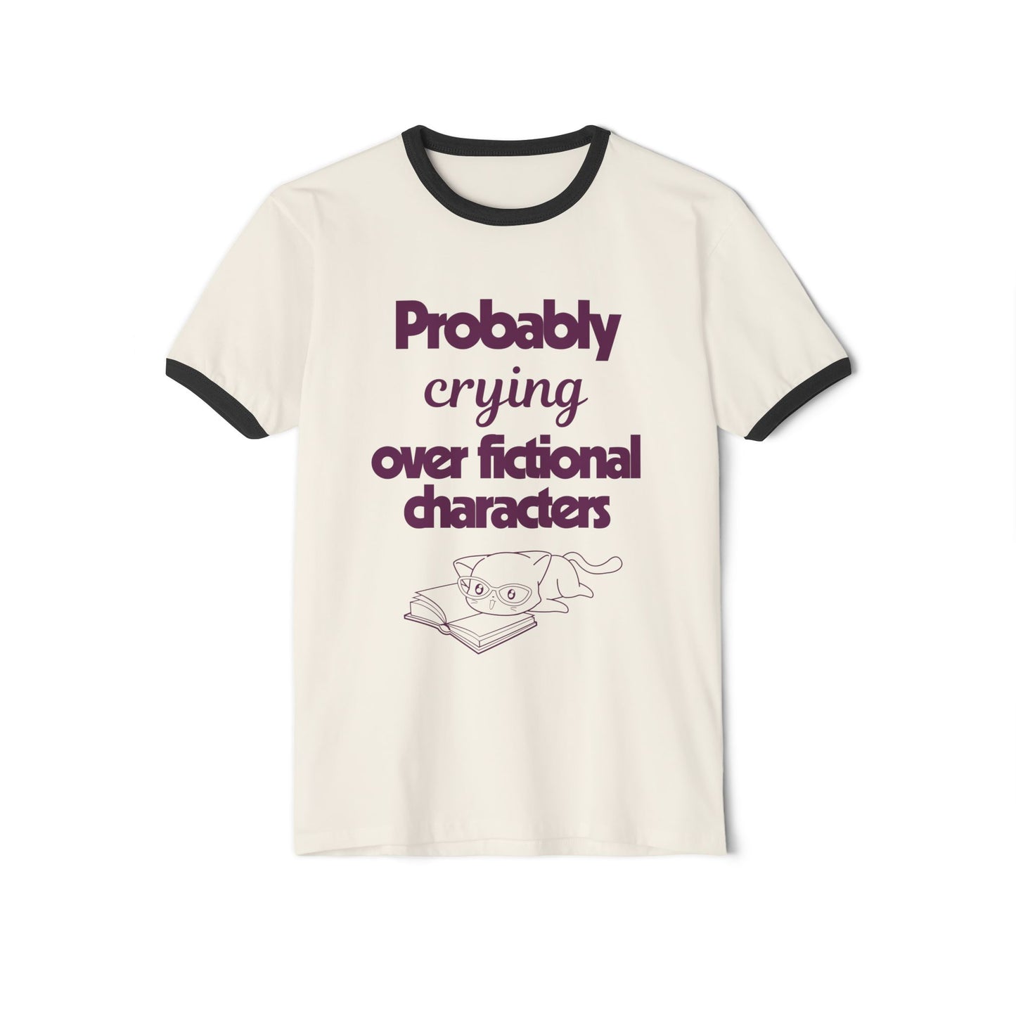 Probably Crying Unisex Cotton Ringer T-Shirt