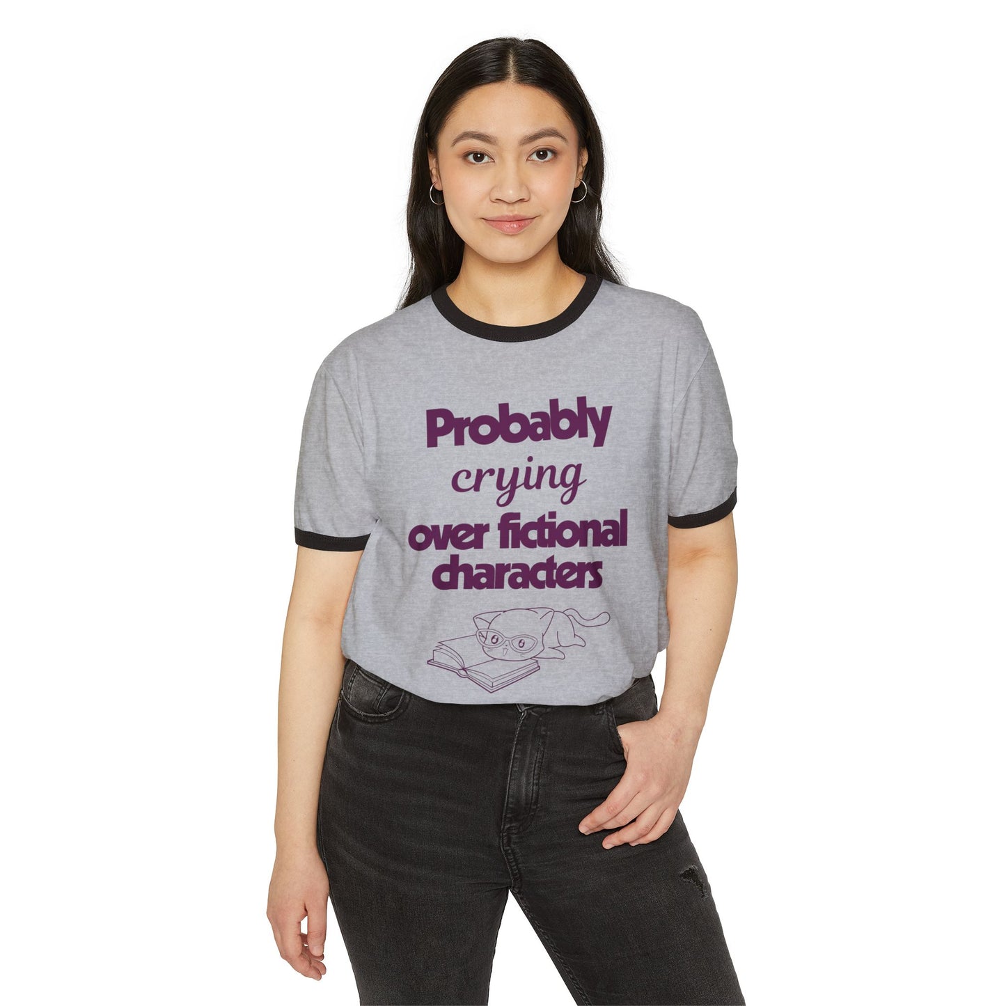Probably Crying Unisex Cotton Ringer T-Shirt