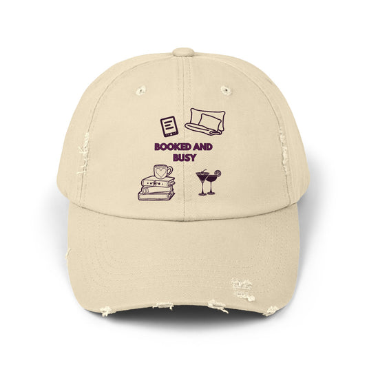 Booked and Busy Distressed Cap