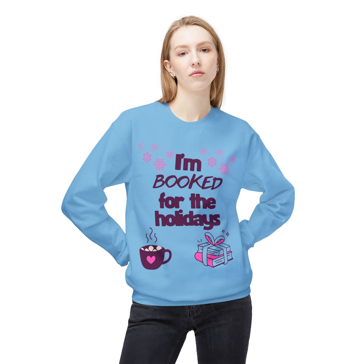 Booked For The Holidays Unisex Midweight Softstyle Fleece Crewneck Sweatshirt