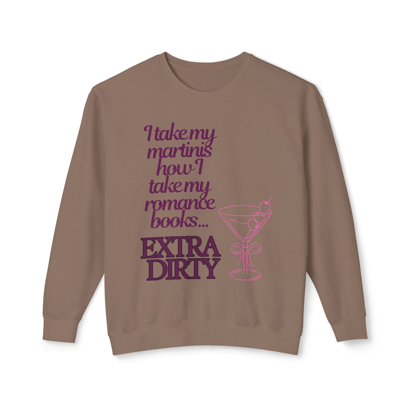 Martinis = Romance Books Lightweight Crewneck Sweatshirt