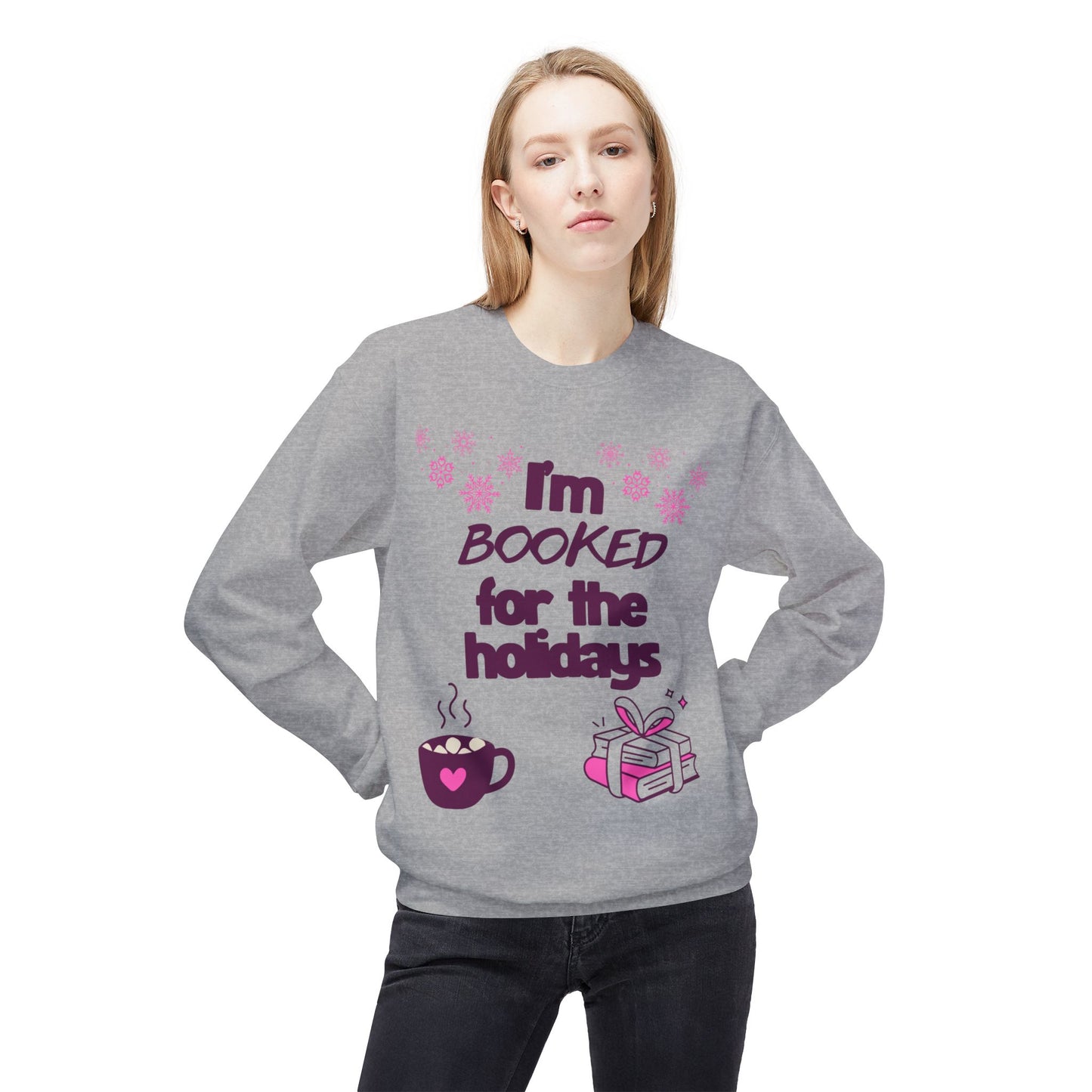 Booked For The Holidays Unisex Midweight Softstyle Fleece Crewneck Sweatshirt