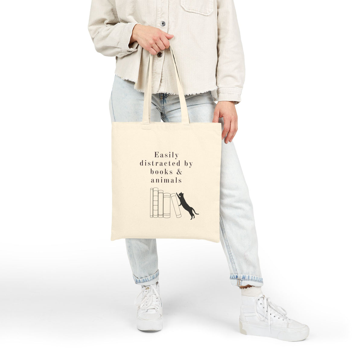 Easily Distracted by Books & Cats Tote Bag