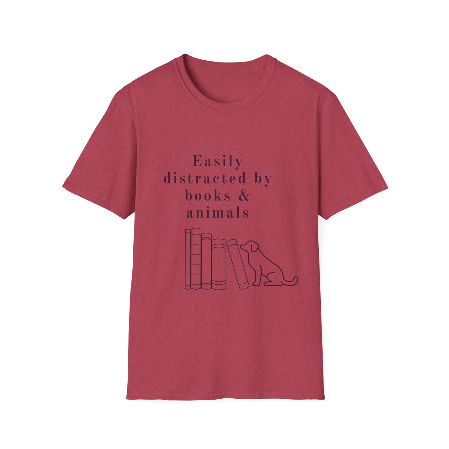 Easily Distracted by Books & Dogs T-Shirt